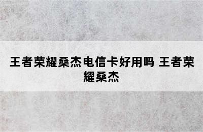 王者荣耀桑杰电信卡好用吗 王者荣耀桑杰